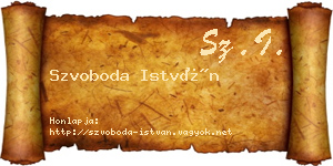 Szvoboda István névjegykártya